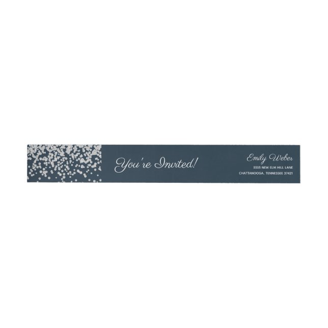 Navy Blue Silver Diamond Confetti (Person)