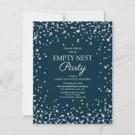 Navy Blue Silver Glitzer Empire Nest Party Karte