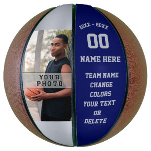 Navy Blue, Silver Gray, Personalisierte Basketball