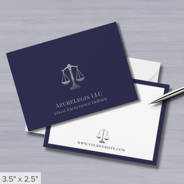 Navy Blue Silver Justice Scanning Law Mitteilungskarte (Von Creator hochgeladen)