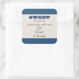 Navy Blue & Silver Sweet Leckerei Bag Sticker