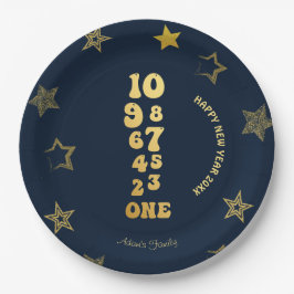 Navy Blue Silvester Party Pappteller