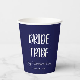 Navy Blue Simple Color Wedding Bribe Stamm Pappbecher