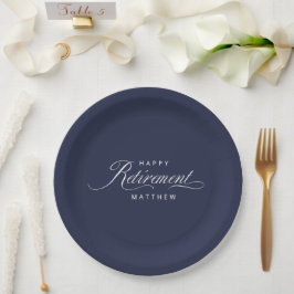 Navy Blue Simple Elegance Retirement Party Pappteller