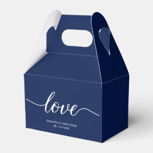 Navy Blue Simple Liebe Script Wedding Brand Geschenkschachtel