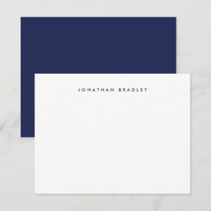 Navy Blue Simple Minimal Beruflich Mitteilungskarte