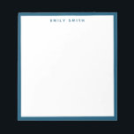 Navy Blue Simple Modern Notizblock<br><div class="desc">Navy Blue Simple Modern Beruflich Border Notepad</div>