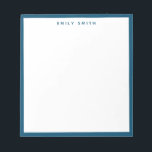 Navy Blue Simple Modern Notizblock<br><div class="desc">Navy Blue Simple Modern Beruflich Border Notepad</div>