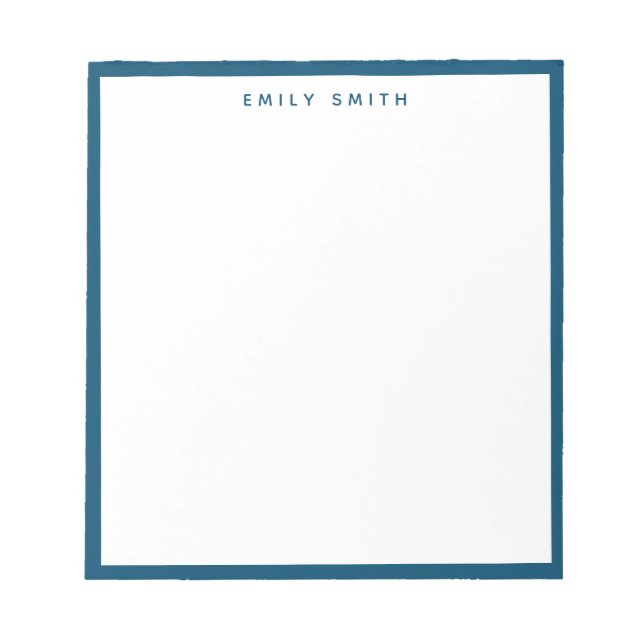 Navy Blue Simple Modern Notizblock (Vorderseite)