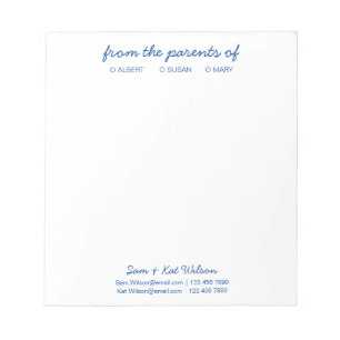 Navy Blue Simple Script From The Parents Of Notizblock