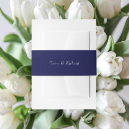 Navy Blue Simple Stylized Name Wedding Einladungsbanderole