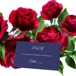 Navy Blue Simple Stylized Script Wedding Platzkarte