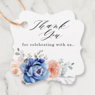 Navy Blue Slate Dusty Blush Danke Hochzeit Geschenkanhänger