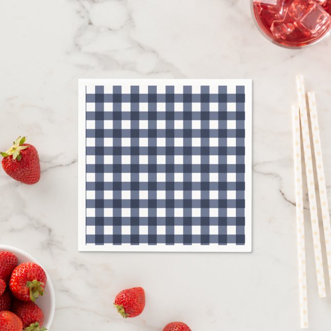 Navy Blue Small Classic Gingham Karo Kariert Serviette (Beispiel)