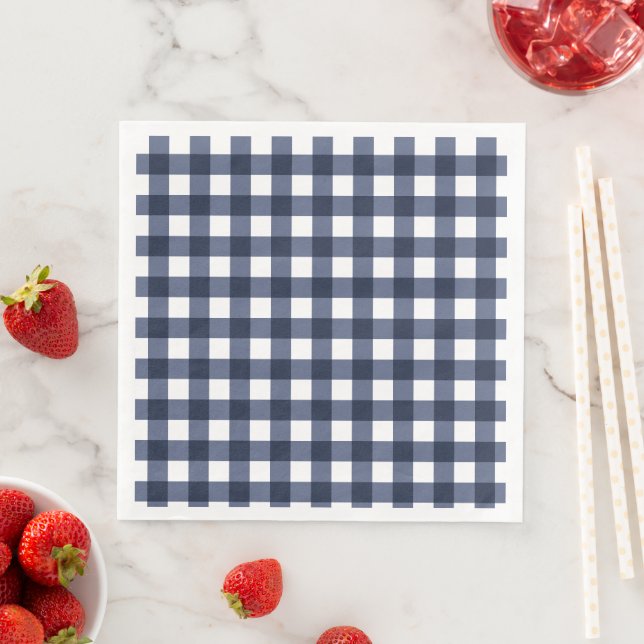 Navy Blue Small Classic Gingham Karo Kariert Serviette (Beispiel)