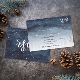 Navy Blue Snowy Winter Scene | UAWG zur Wahl Einladung
