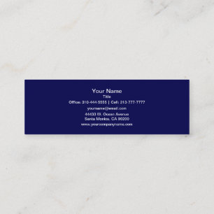 Navy Blue Solid Color Anpassen Mini Visitenkarte