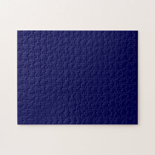 Navy Blue Solid Color Anpassen Puzzle (Horizontal)