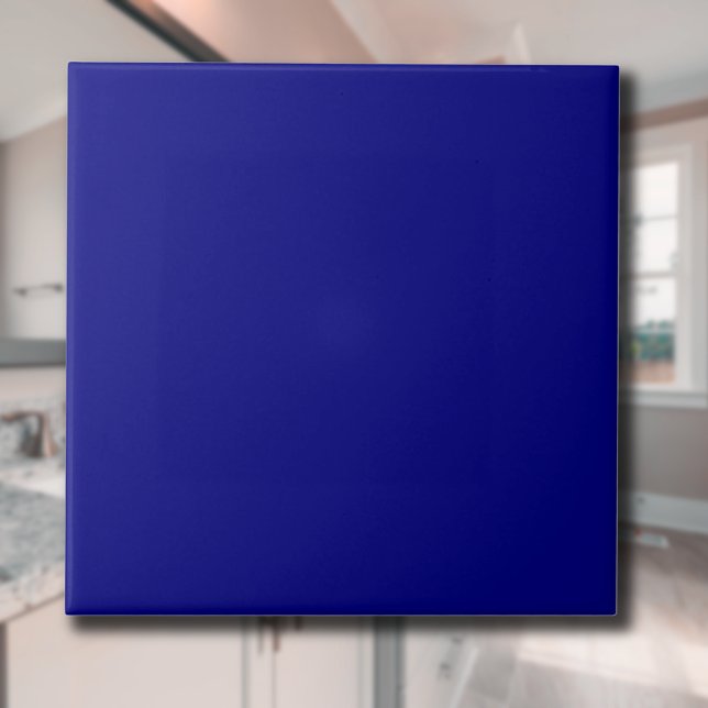 Navy Blue Solid Color | Classic | elegant Fliese (Von Creator hochgeladen)