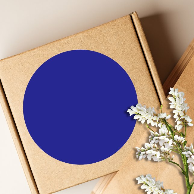 Navy Blue Solid Color | Classic | elegant Runder Aufkleber (Von Creator hochgeladen)