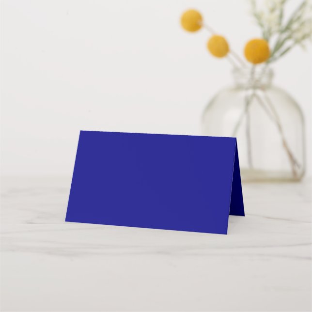 Navy Blue Solid Color Platzkarte (Vorderseite)