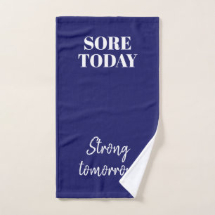 Navy Blue Sore Heute Strong Tomorrow Workout Gym Handtuch