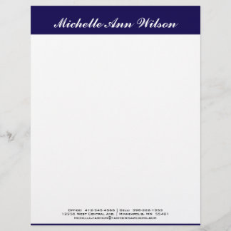 Navy Blue Square Custom & Beruflich Lethead Briefbogen