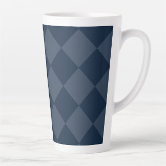 Navy Blue Square Diamonds Pattern Milchtasse
