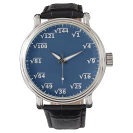 Navy Blue Square Root Clock - Math Time Armbanduhr