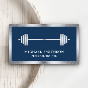 Navy Blue Stahl-Hantel Fitness Personal Trainer Visitenkarte