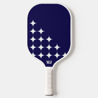 Navy Blue Stars Initials Moderner Stil Pickleball Schläger