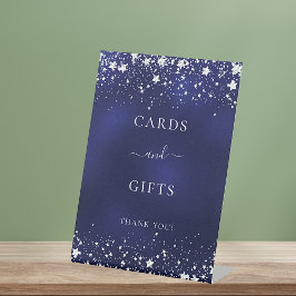 Navy-Blue-Stars Karten Geschenke Sockelschild