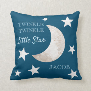 Navy Blue Stars Moon Twinkle Twinkle Little Star Kissen