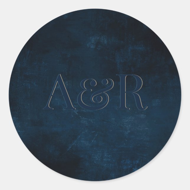 Navy Blue Sticker Monogramm, (Vorderseite)
