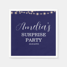 Navy Blue String Light Überraschung Geburtstag