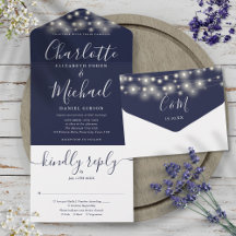 Navy Blue String Lights Elegantes SkriptWedding