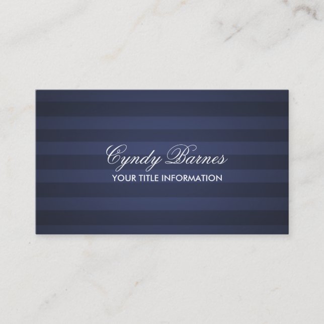 Navy Blue Strip Business Card Visitenkarte (Vorderseite)