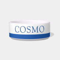 Navy Blue Strip Custom Pet Name Cat Dog Food