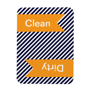 Navy Blue Striping Clean - Geschirrspülmagnete Magnet