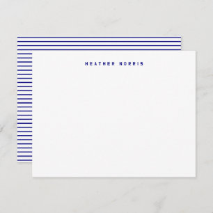 Navy Blue Striping Mitteilungskarte
