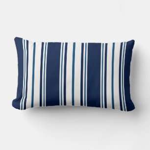 Navy Blue Striping Nautical Lumbar Pillow Lendenkissen