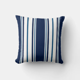 Navy Blue Striping Nautical Throw Kissen