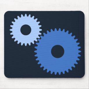 Navy Blue stylish Maschine cogs Mousepad