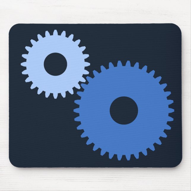 Navy Blue stylish Maschine cogs Mousepad (Vorne)