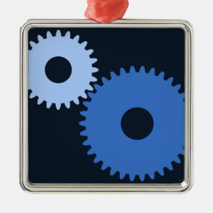 Navy Blue stylish Maschine cogs Ornament Aus Metall