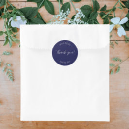 Navy Blue Stylized Wedding Vielen Dank Runder Aufkleber