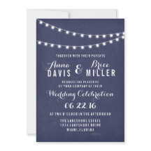 Navy Blue Summer String Light Wedites