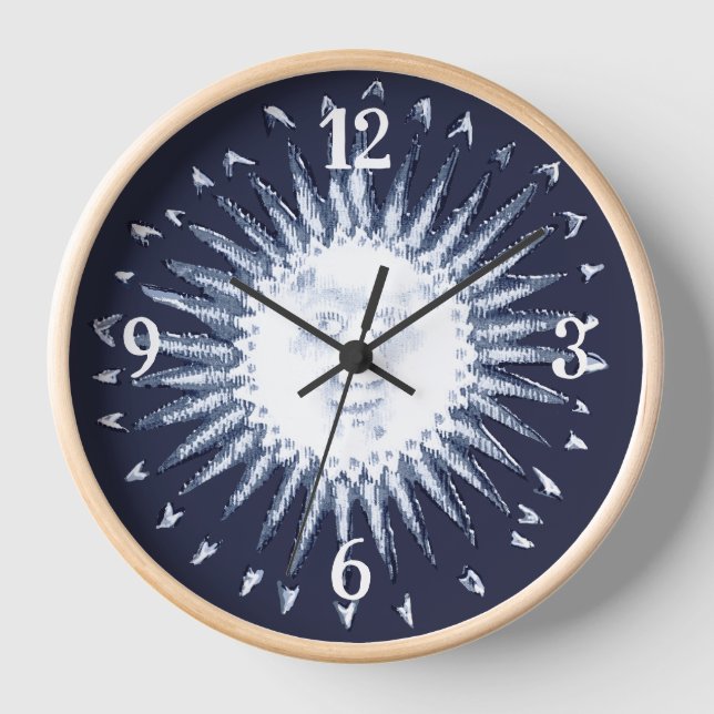 Navy Blue Sun Sternexplosion Antique Anthropomorph Uhr (Vorderseite)