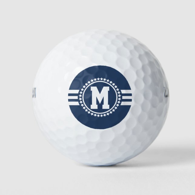 Navy Blue Superstar Monogram Golfball (Vorderseite)