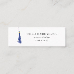 Navy Blue Tassel Abschluss Name Card Mini Visitenkarte